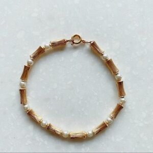 GOLD tone pearl like bracelet